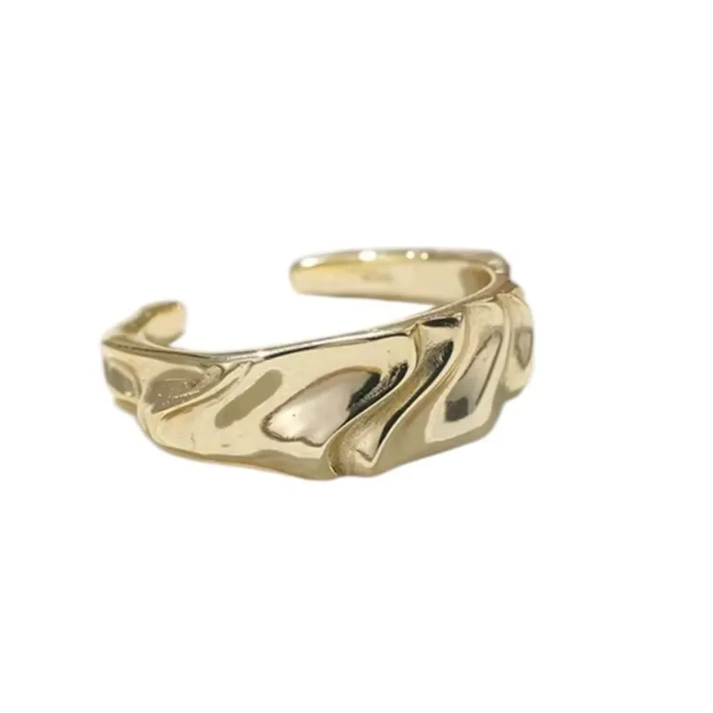 ENA 925 14k over Sterling Silver Adjustable Wavy Hammered Ring